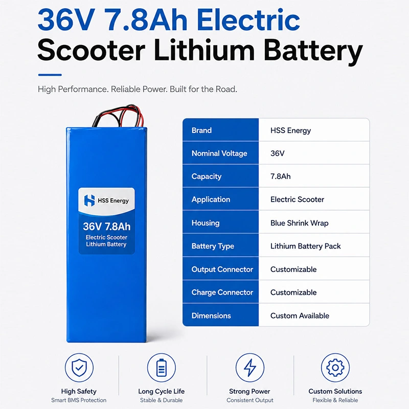 Batería de litio para scooter eléctrico de 36 V y 7,8 Ah