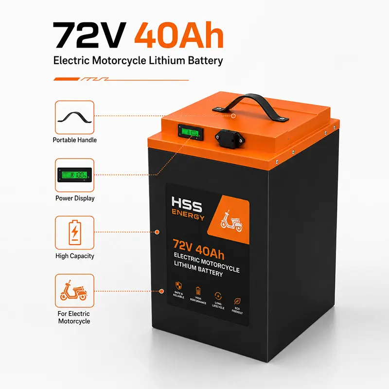 Batería de litio para motocicleta eléctrica de 72V 40Ah