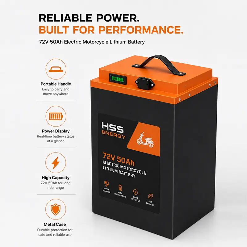 Batería de litio para motocicleta eléctrica de 72V 50Ah