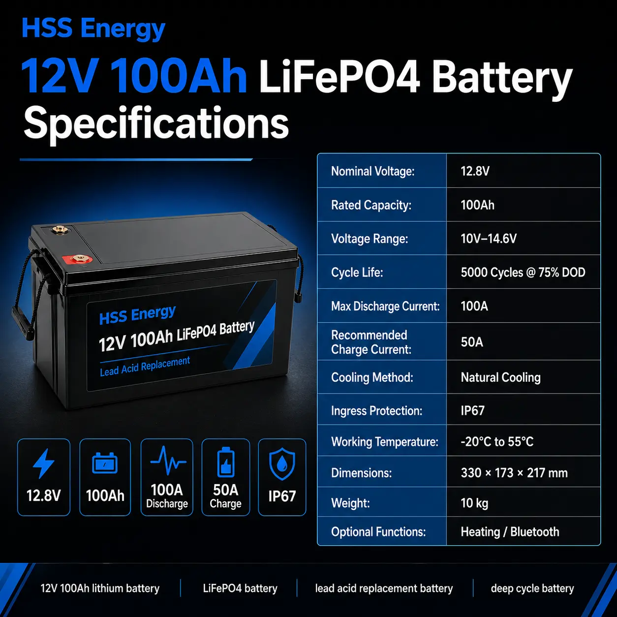 12V 100Ah LiFePO4 Battery