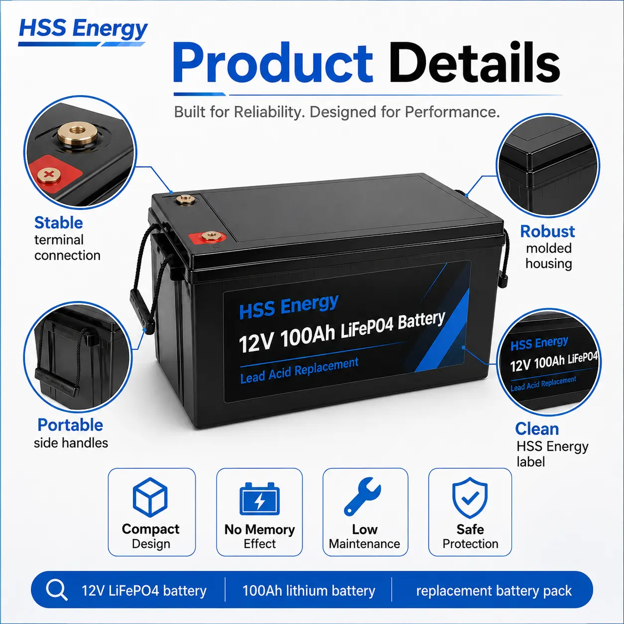 12V 100Ah LiFePO4 Battery